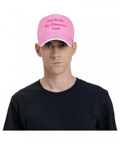 Put It On My Fiance'S Tab Hat Baseball Cap for Men Women Funny Trucker Hats Pink $11.87 Baseball Caps