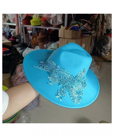 Women's Jazz Hat DIY Fedora Hat Rhinestone Hat Fedora Hat Sombrero Hat 4 $25.97 Fedoras