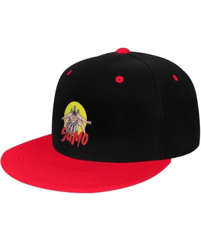 Sumo Wrestling Snapback Hat for Men Women Baseball Cap Trucker Flat Bill Hats Dad Caps Red $12.60 Baseball Caps