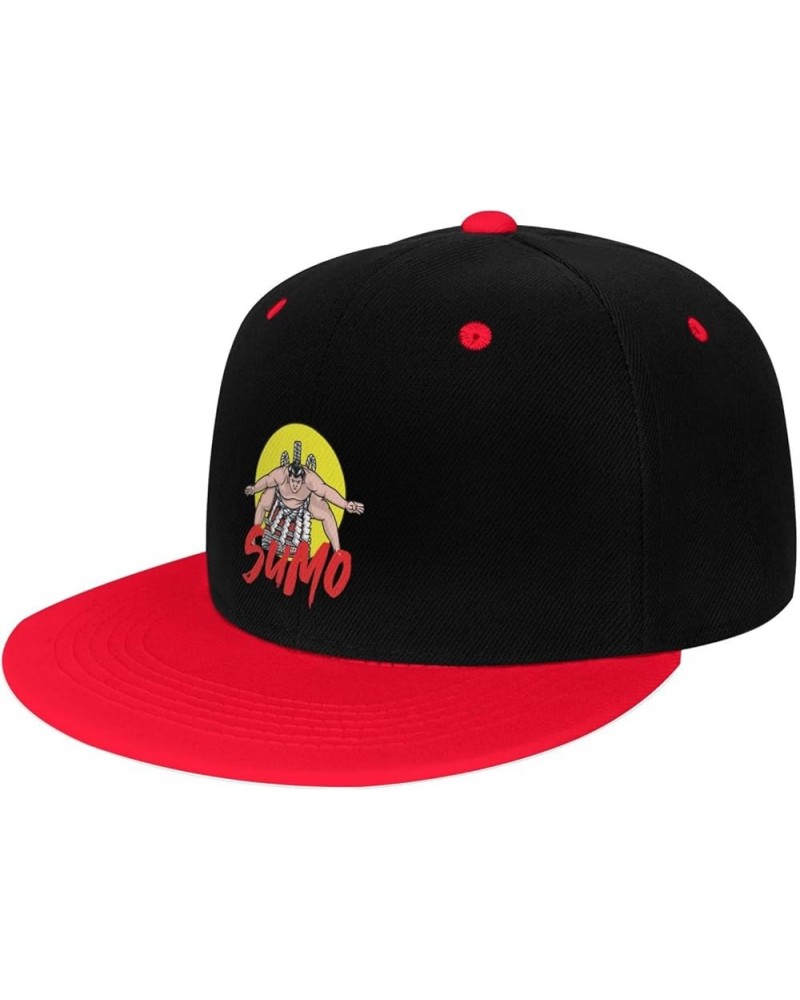 Sumo Wrestling Snapback Hat for Men Women Baseball Cap Trucker Flat Bill Hats Dad Caps Red $12.60 Baseball Caps