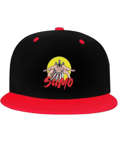 Sumo Wrestling Snapback Hat for Men Women Baseball Cap Trucker Flat Bill Hats Dad Caps Red $12.60 Baseball Caps