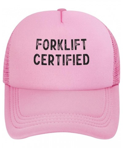 Forklift Certified Women's Baseball Cap Retro Snapback Cap Adjustable Pink $11.02 Baseball Caps