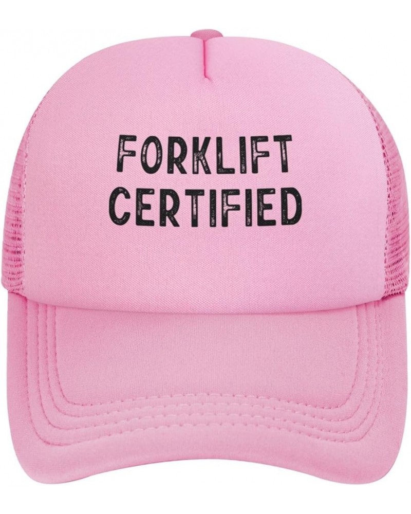 Forklift Certified Women's Baseball Cap Retro Snapback Cap Adjustable Pink $11.02 Baseball Caps