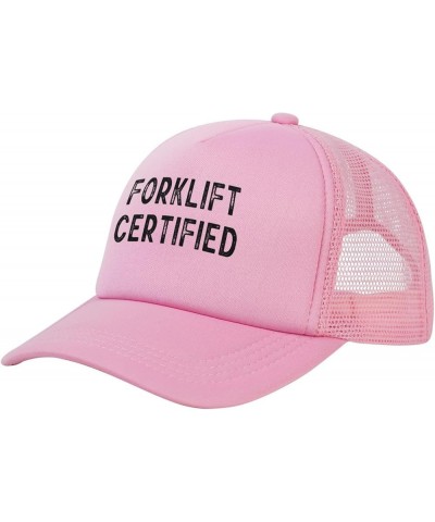 Forklift Certified Women's Baseball Cap Retro Snapback Cap Adjustable Pink $11.02 Baseball Caps