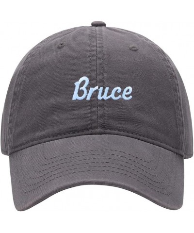 Baseball Cap Men Name Bruce Gift Embroidered Washed Cotton Dad Hat Baseball Caps Grey $9.81 Baseball Caps