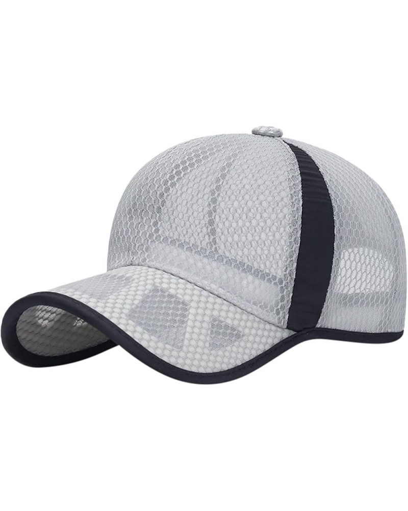 Women Men Mesh Patchwork Baseball Hat Multicolour Beathable Sun Hat Outdoor Sports Sunscreen Cap Grey $6.83 Rain Hats