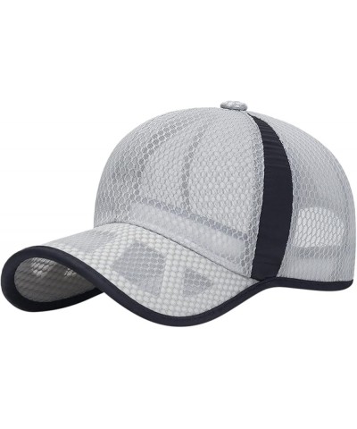 Women Men Mesh Patchwork Baseball Hat Multicolour Beathable Sun Hat Outdoor Sports Sunscreen Cap Grey $6.83 Rain Hats