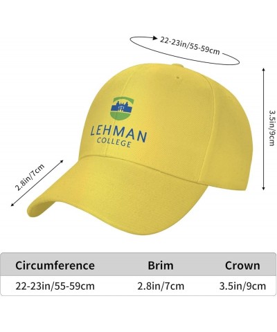 CUNY Lehman College Logo Baseball Caps Dad Hats Adjustable Size Outdoor Cap Yellow $13.49 Baseball Caps