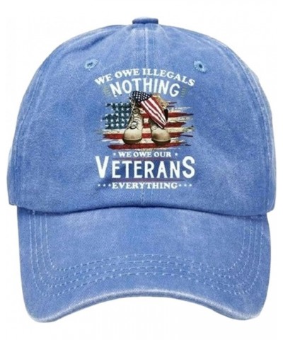 We Owe Illegals Nothing Baseball Cap, USA Flag Graphic Adjustable Classic Hat for Women Men Blue $9.71 Baseball Caps