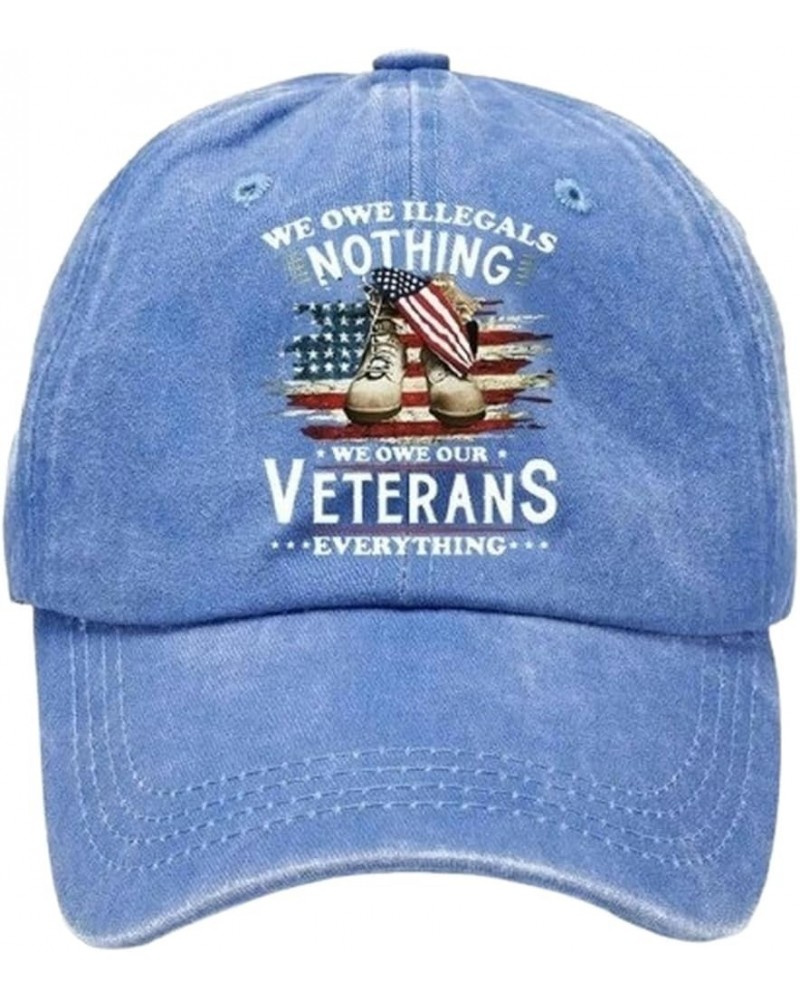 We Owe Illegals Nothing Baseball Cap, USA Flag Graphic Adjustable Classic Hat for Women Men Blue $9.71 Baseball Caps