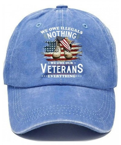 We Owe Illegals Nothing Baseball Cap, USA Flag Graphic Adjustable Classic Hat for Women Men Blue $9.71 Baseball Caps