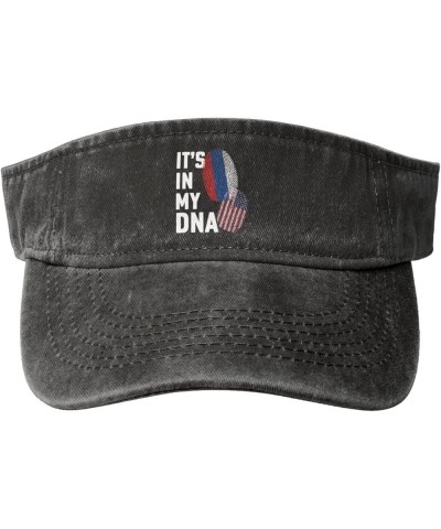 Slovakia It's in My DNA Sun Visor Hats for Women Men Adjustable Sports Sun Hats Cotton Golf Cap Black $14.08 Visors