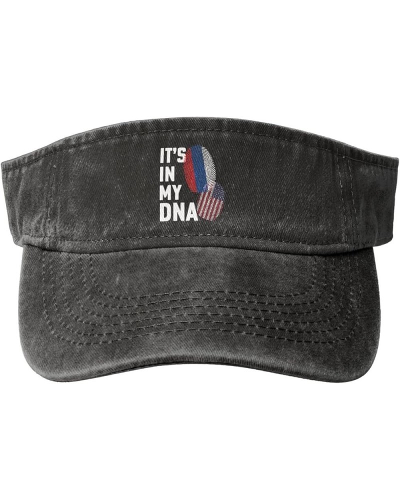 Slovakia It's in My DNA Sun Visor Hats for Women Men Adjustable Sports Sun Hats Cotton Golf Cap Black $14.08 Visors