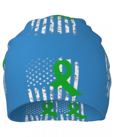 Gallbladder Cancer Awareness America Flag Green Ribbon Comfort Elegance Knitted Hat Black Daily for Men Women $11.77 Skullies...