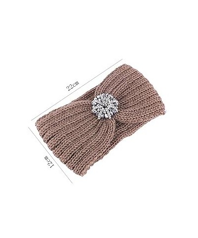 Women Sequin Knitted Hairband Flower Rhinestone Ear Warmer Wide Head Wrap Hair Band (Navy, One Size) 1 Count (Pack of 1) Blac...