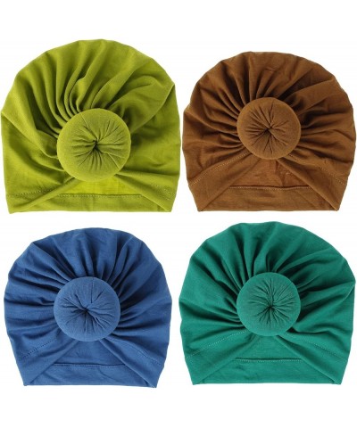 African Turban Donuts Knot Pre-Tied Bonnet Beanie Cap Headwrap Headband for Women 4pcs Green&coffee&sapphire&green $8.61 Skul...