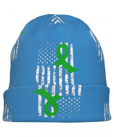 Gallbladder Cancer Awareness America Flag Green Ribbon Comfort Elegance Knitted Hat Black Daily for Men Women $11.77 Skullies...