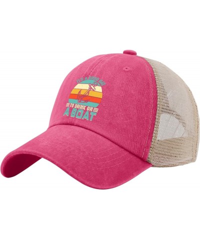 It's A Good Day to Drink On A Boat Hats Cool Hat AllBlack Men Hats Gifts for Daughter Cool Caps Rose Red02 $11.47 Baseball Caps