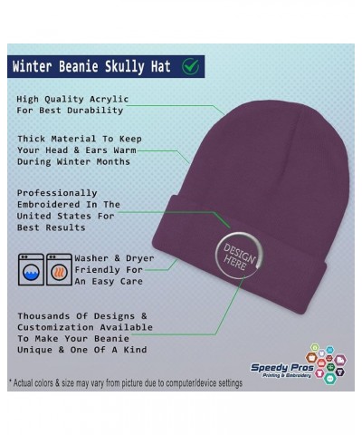 Beanies for Men Thin Peace Sign Pink Embroidery Symbols Winter Hats for Women Acrylic Skull Cap 1 Size Purple Design Only $12...