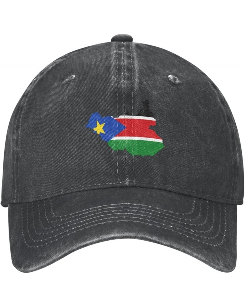 South Sudan Flag Map Unisex Classic Vintage Baseball Cap Mens Womens Trucker Hats Black $12.76 Baseball Caps