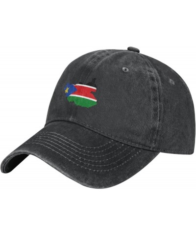 South Sudan Flag Map Unisex Classic Vintage Baseball Cap Mens Womens Trucker Hats Black $12.76 Baseball Caps