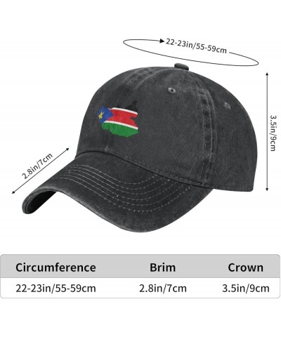 South Sudan Flag Map Unisex Classic Vintage Baseball Cap Mens Womens Trucker Hats Black $12.76 Baseball Caps