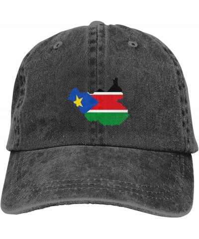 South Sudan Flag Map Unisex Classic Vintage Baseball Cap Mens Womens Trucker Hats Black $12.76 Baseball Caps