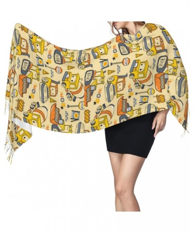 Truck Garbage Women'S Fringed Scarf, Cashmere Feel Shawl, Fashion Long Shawl, Large Scarf Truck Construction Vehicles $13.64 ...