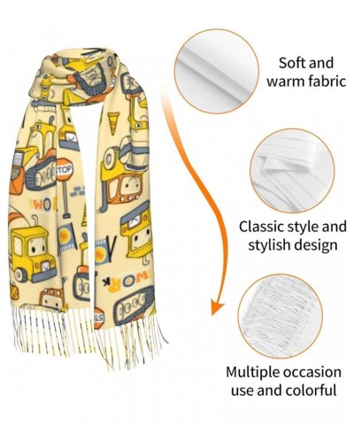 Truck Garbage Women'S Fringed Scarf, Cashmere Feel Shawl, Fashion Long Shawl, Large Scarf Truck Construction Vehicles $13.64 ...