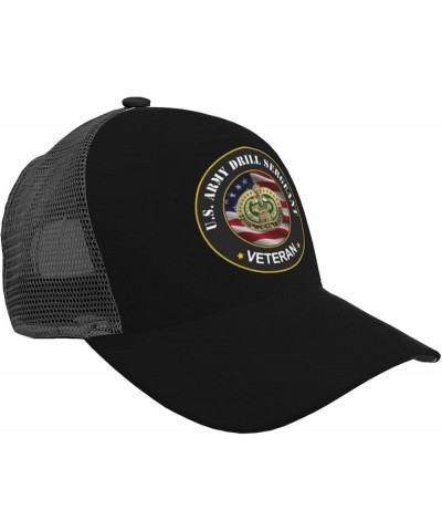 US Army Drill Sergeant Veteran Baseball Cap Adjustable Mesh Trucker Hat Black $14.83 Baseball Caps