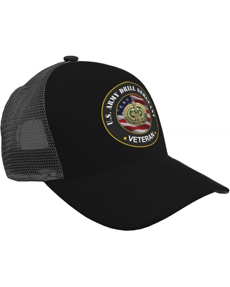 US Army Drill Sergeant Veteran Baseball Cap Adjustable Mesh Trucker Hat Black $14.83 Baseball Caps