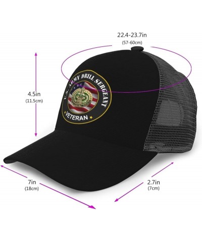 US Army Drill Sergeant Veteran Baseball Cap Adjustable Mesh Trucker Hat Black $14.83 Baseball Caps