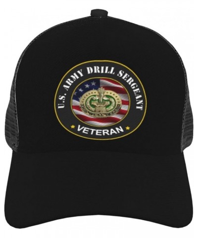 US Army Drill Sergeant Veteran Baseball Cap Adjustable Mesh Trucker Hat Black $14.83 Baseball Caps