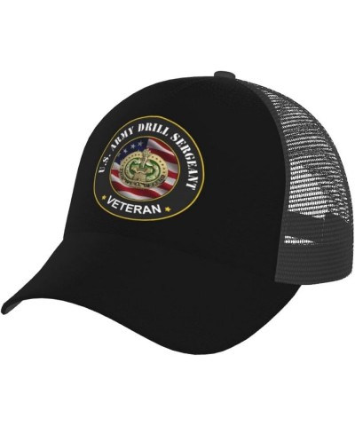 US Army Drill Sergeant Veteran Baseball Cap Adjustable Mesh Trucker Hat Black $14.83 Baseball Caps