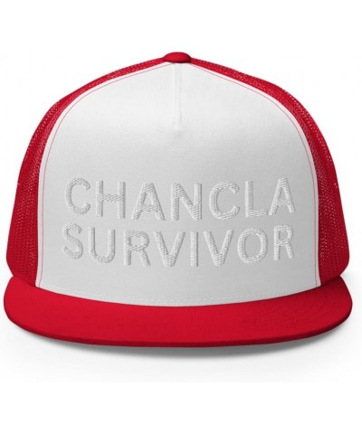 Chancla Survivor Hispanic Hat (Embroidered Trucker Cap) Red/ White/ Red $17.38 Baseball Caps