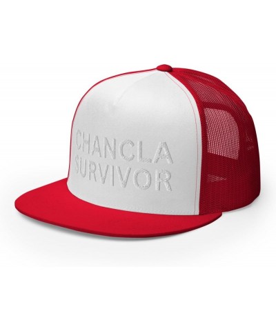 Chancla Survivor Hispanic Hat (Embroidered Trucker Cap) Red/ White/ Red $17.38 Baseball Caps