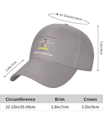 Bladder Cancer Awareness Baseball Cap Casquette Hat Sports Fan Caps Adjustable Size for Men Women Activities All Seasons Gray...