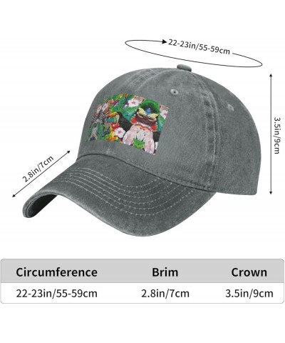 Tropical Birds and Plant Leaf Print Soccer Hat Funny Adjustable Cotton Sport Baseball Cap Washed Denim Trucker Hat Gray $9.81...