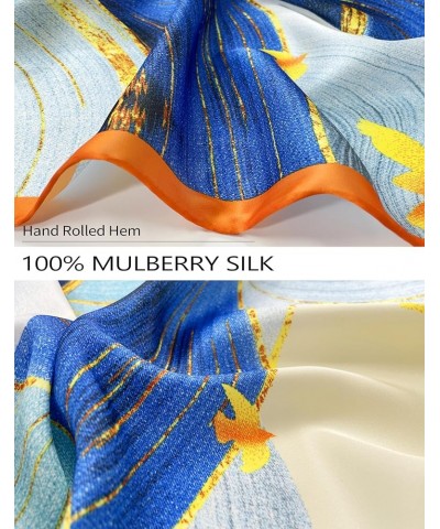 100% Silk Luxury Long Scarf for Women Large Lightweight Shawls for Headscarf Fashion Designer Wraps Bird $18.45 Scarves