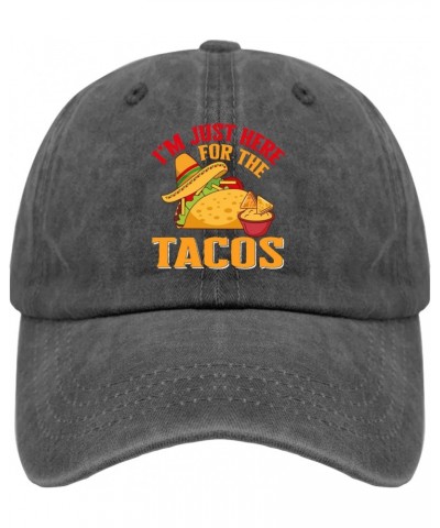 I'm Just Here for The Tacos hat for Men Vintage Cotton Washed Baseball Caps Adjustable Dad Hat Crazy $8.50 Baseball Caps