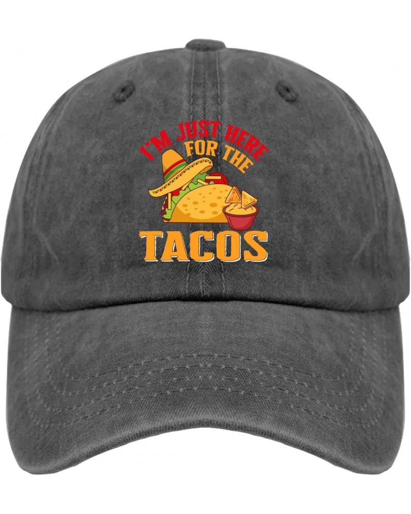 I'm Just Here for The Tacos hat for Men Vintage Cotton Washed Baseball Caps Adjustable Dad Hat Crazy $8.50 Baseball Caps