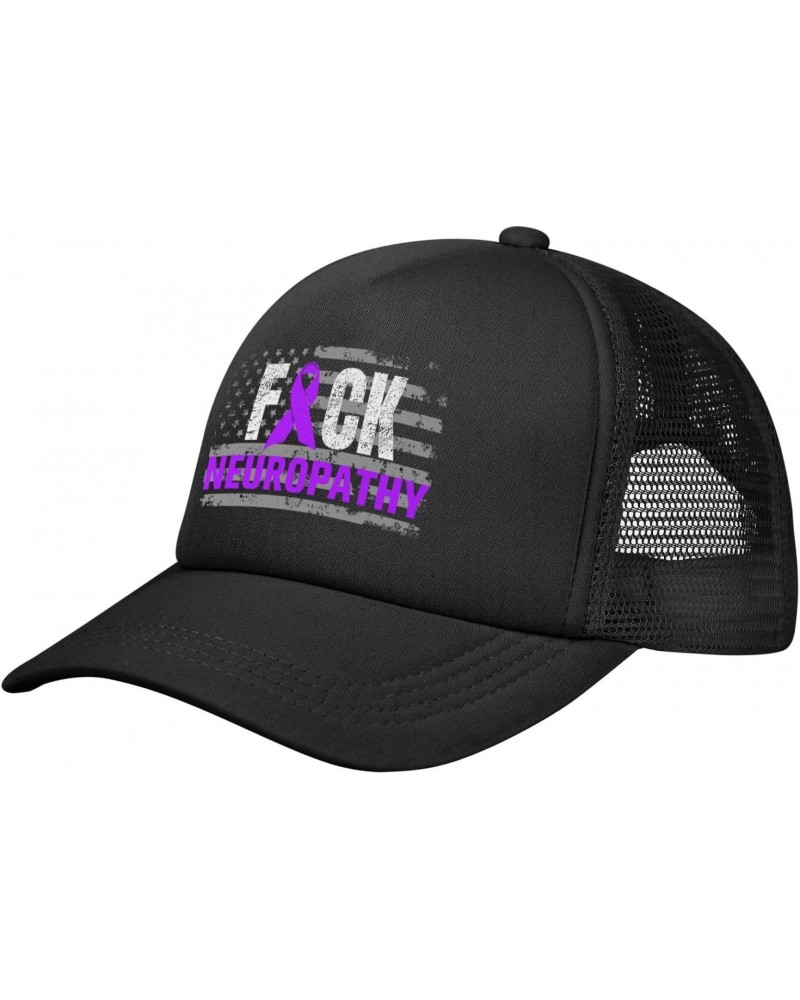 Fuck Neuropathy Awareness Purple Ribbon Baseball Cap Adjustable Casual Mesh Hats Duck Tongue Hat for Men Women59 $13.18 Baseb...