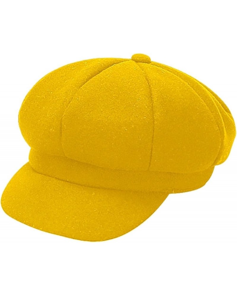 Women Fiddler Cap Newsboy Hat Visor Beret Cap Hat for Women Pageboy Visor Hat Gifts Birthday Easter Yellow $6.16 Newsboy Caps