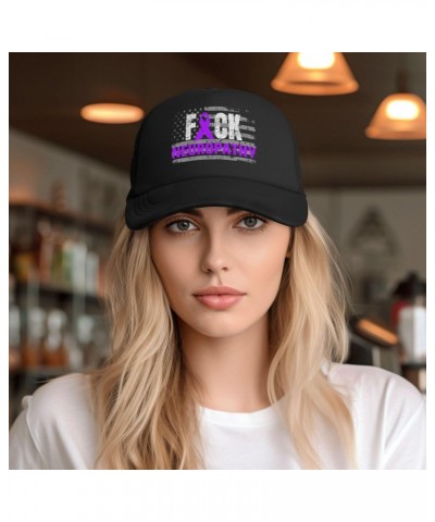 Fuck Neuropathy Awareness Purple Ribbon Baseball Cap Adjustable Casual Mesh Hats Duck Tongue Hat for Men Women59 $13.18 Baseb...