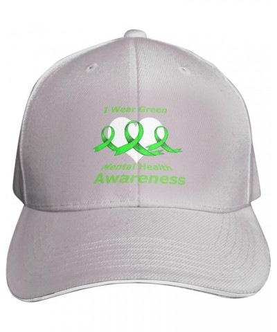 in May We Wear Green Mental Health Awareness Month Baseball Cap Hats Adjustable Magic Buckle Dad Hats Running Workouts Hats G...