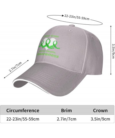 in May We Wear Green Mental Health Awareness Month Baseball Cap Hats Adjustable Magic Buckle Dad Hats Running Workouts Hats G...