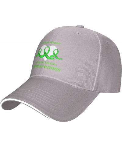 in May We Wear Green Mental Health Awareness Month Baseball Cap Hats Adjustable Magic Buckle Dad Hats Running Workouts Hats G...