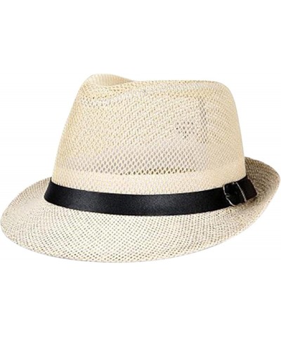 Adult Solid Color Cowboy Hat Wide Brim Travel Summer Western Sun Hat Fashion Bands for Men Women L3-beige $7.55 Baseball Caps