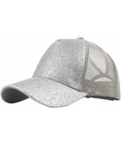 Hat Hop Hip Baseball Sun Beach Cap Breathable Men Women Fashion Hat Baseball Caps Cap Pack Silver-e $10.65 Cowboy Hats