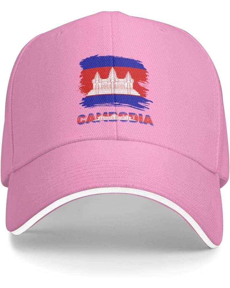 Vintage Cambodia Cambodians Flag Baseball Cap Pink $9.23 Baseball Caps